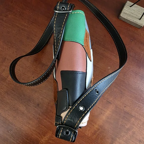 Coach 38482 1941 Saddle 23 Crossbody Patchwork Black Suede Leather Bag - Picture 12 of 16